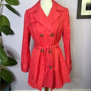 Black Rivet Double Breasted Pink/Coral All-Weather Jacket